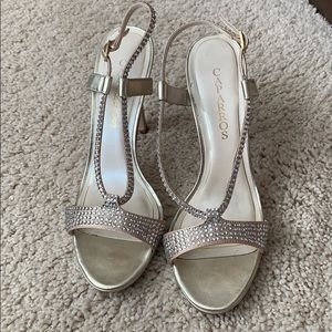 Gold jeweled heels